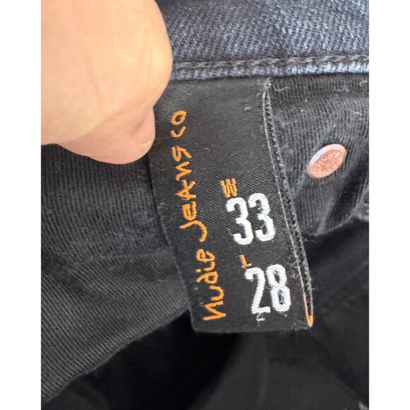 Nudie Jeans Skinny Lin black black slim Y2K 90s sz 33x28 - Picture 4 of 9